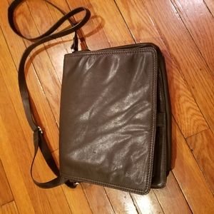 Brown leather purse